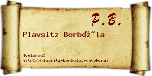 Plavsitz Borbála névjegykártya