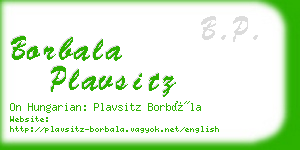 borbala plavsitz business card